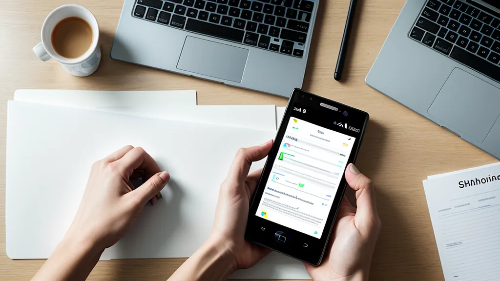 Main tenant un smartphone pour consulter une liste d'entreprises à prospecter avec des outils de recherche d'emploi
