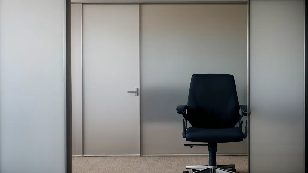 Salle d'entretien d'embauche vide vue à travers une vitre
