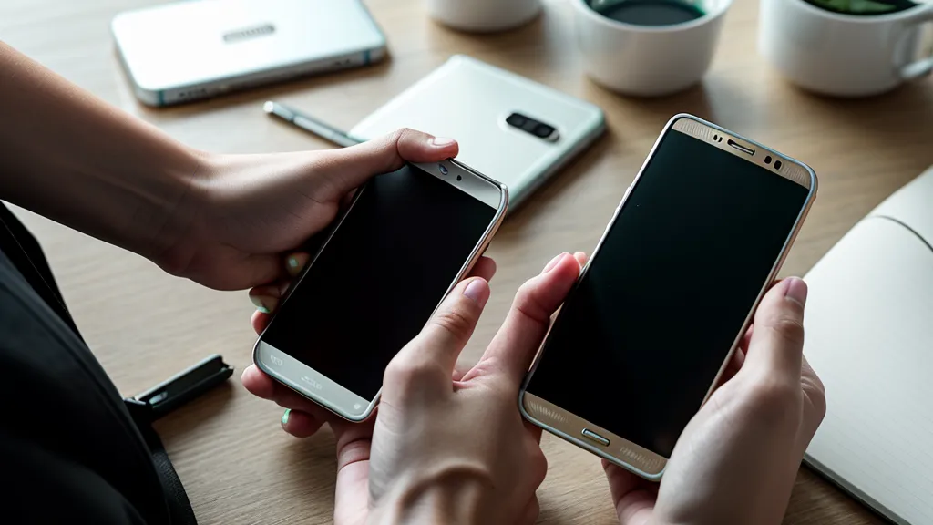 Gros plan sur un smartphone affichant une notification de message sur un bureau encombré.