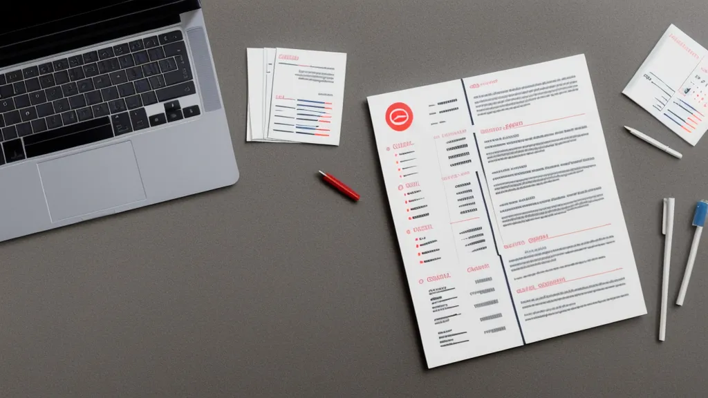 CV imprimé avec des annotations manuscrites au stylo rouge